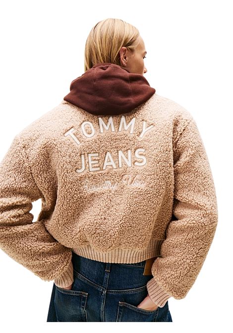 Bomber stile college in sherpa con logo MALTED MILK Tommy Hilfiger | DW0DW21666GUQ